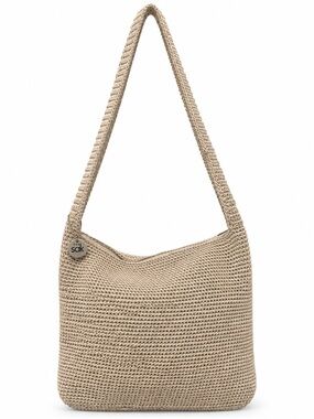 The Sak Beige Crochet Shoulder Bag Hobo Boho Purse